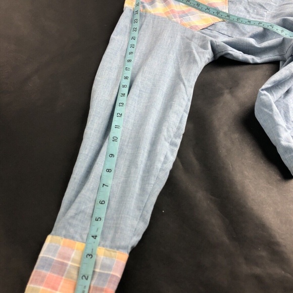 Vintage 70s 80s Lee Western Made in USA Chambray Pearl Snap VTG Shirt Size Large - Picture 8 of 10